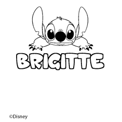 Coloraci&oacute;n del nombre BRIGITTE - decorado Stitch