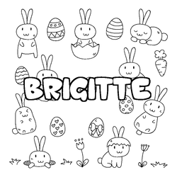 Coloraci&oacute;n del nombre BRIGITTE - decorado Pascua