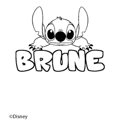 Coloraci&oacute;n del nombre BRUNE - decorado Stitch