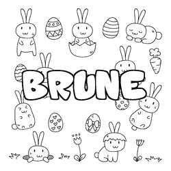 Coloraci&oacute;n del nombre BRUNE - decorado Pascua