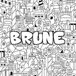 Coloraci&oacute;n del nombre BRUNE - decorado ciudad