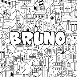 Coloraci&oacute;n del nombre BRUNO - decorado ciudad