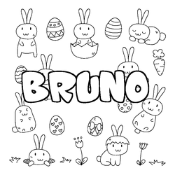 Coloraci&oacute;n del nombre BRUNO - decorado Pascua