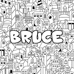 Coloraci&oacute;n del nombre BRUCE - decorado ciudad