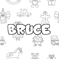 Coloraci&oacute;n del nombre BRUCE - decorado juguetes