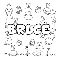 Coloraci&oacute;n del nombre BRUCE - decorado Pascua
