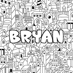 Coloraci&oacute;n del nombre BRYAN - decorado ciudad