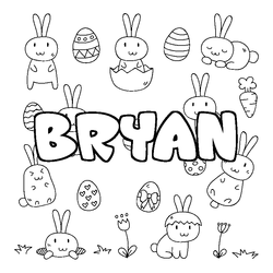 Coloraci&oacute;n del nombre BRYAN - decorado Pascua