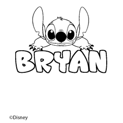 Coloraci&oacute;n del nombre BRYAN - decorado Stitch