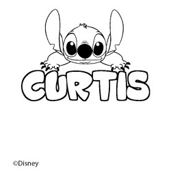 Coloraci&oacute;n del nombre CURTIS - decorado Stitch