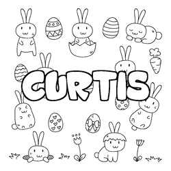 Coloraci&oacute;n del nombre CURTIS - decorado Pascua