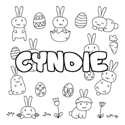 Coloraci&oacute;n del nombre CYNDIE - decorado Pascua