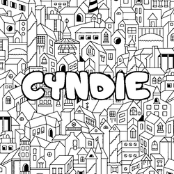 Coloraci&oacute;n del nombre CYNDIE - decorado ciudad