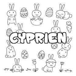 Coloraci&oacute;n del nombre CYPRIEN - decorado Pascua
