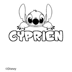 Coloraci&oacute;n del nombre CYPRIEN - decorado Stitch