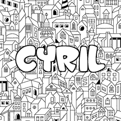 Coloraci&oacute;n del nombre CYRIL - decorado ciudad