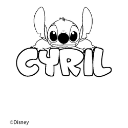 Coloraci&oacute;n del nombre CYRIL - decorado Stitch