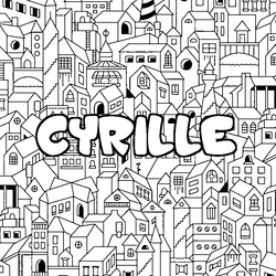 Coloraci&oacute;n del nombre CYRILLE - decorado ciudad
