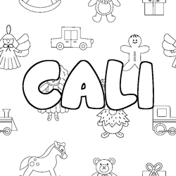 Coloraci&oacute;n del nombre CALI - decorado juguetes
