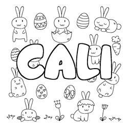 Coloraci&oacute;n del nombre CALI - decorado Pascua
