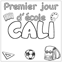 Coloraci&oacute;n del nombre CALI - decorado primer d&iacute;a de escuela