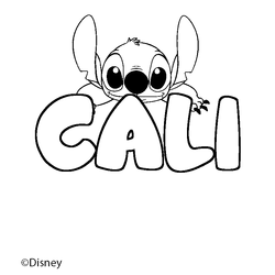 Coloraci&oacute;n del nombre CALI - decorado Stitch