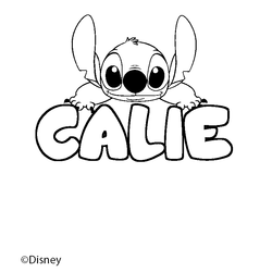 Coloraci&oacute;n del nombre CALIE - decorado Stitch