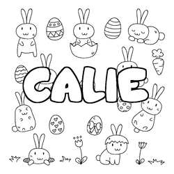 Coloraci&oacute;n del nombre CALIE - decorado Pascua