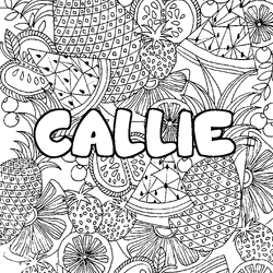 Coloraci&oacute;n del nombre CALLIE - decorado mandala de frutas