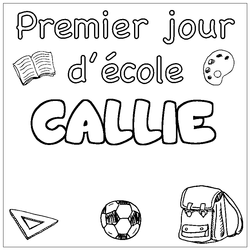 Coloraci&oacute;n del nombre CALLIE - decorado primer d&iacute;a de escuela