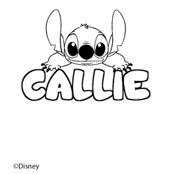 Coloraci&oacute;n del nombre CALLIE - decorado Stitch