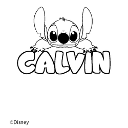 Coloraci&oacute;n del nombre CALVIN - decorado Stitch