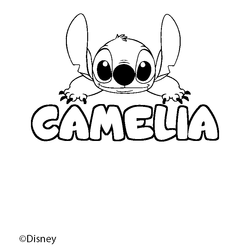 Coloraci&oacute;n del nombre CAMELIA - decorado Stitch