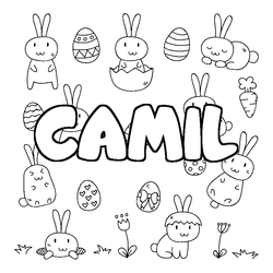 Coloraci&oacute;n del nombre CAMIL - decorado Pascua