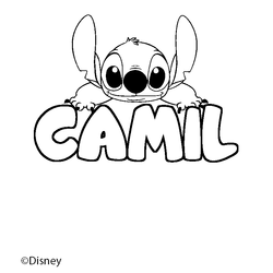 Coloraci&oacute;n del nombre CAMIL - decorado Stitch