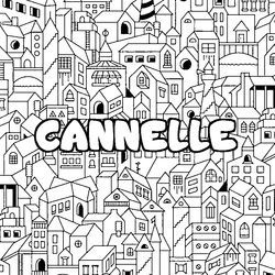 Coloraci&oacute;n del nombre CANNELLE - decorado ciudad
