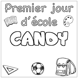 Coloraci&oacute;n del nombre CANDY - decorado primer d&iacute;a de escuela