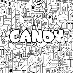 Coloraci&oacute;n del nombre CANDY - decorado ciudad