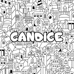 Coloraci&oacute;n del nombre CANDICE - decorado ciudad