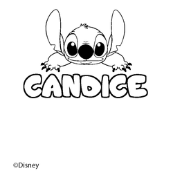 Coloraci&oacute;n del nombre CANDICE - decorado Stitch