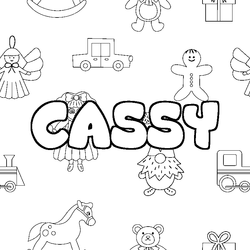 Coloraci&oacute;n del nombre CASSY - decorado juguetes