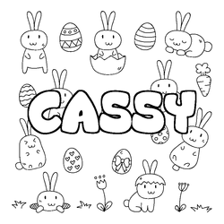 Coloraci&oacute;n del nombre CASSY - decorado Pascua