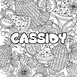 Coloraci&oacute;n del nombre CASSIDY - decorado mandala de frutas