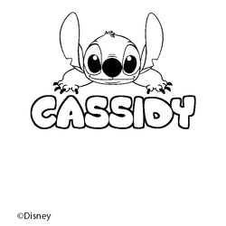 Coloraci&oacute;n del nombre CASSIDY - decorado Stitch