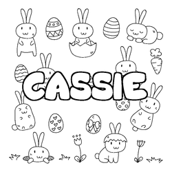 Coloraci&oacute;n del nombre CASSIE - decorado Pascua