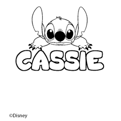 Coloraci&oacute;n del nombre CASSIE - decorado Stitch