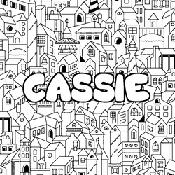 Coloraci&oacute;n del nombre CASSIE - decorado ciudad