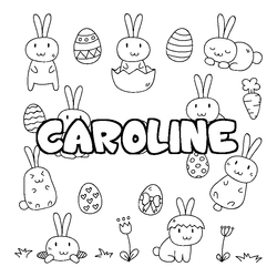 Coloraci&oacute;n del nombre CAROLINE - decorado Pascua