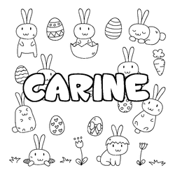 Coloraci&oacute;n del nombre CARINE - decorado Pascua