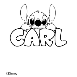 Coloraci&oacute;n del nombre CARL - decorado Stitch